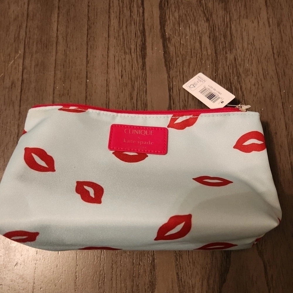 kate spade Red Lip Print Cosmetic Bag